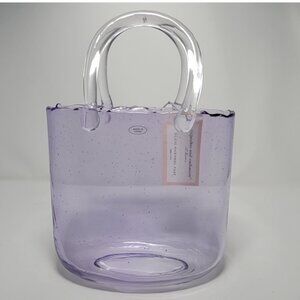 New Cupcakes and Cashmere Purple Glass Handbag Vase